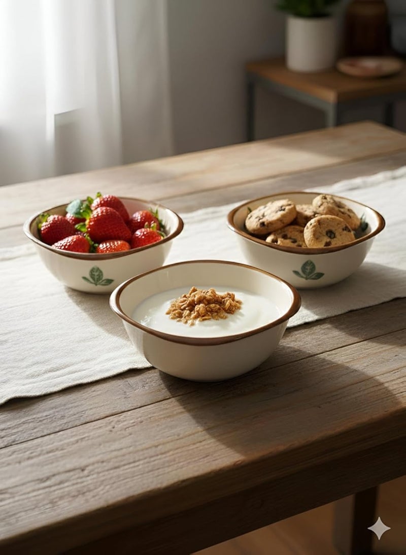 طبق حساء - وعاء أنيق وعالي الجودة، مناسب للاستخدام في الميكروويف وغسالة الصحون، صغير الحجم، مثالي للحساء والسلطات والمكسرات والصلصات؛ يضيف لمسة فاخرة إلى مائدة الضيوف (3Ø¨ÙˆÙ„Ù‡)